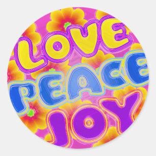Love, Joy, Peace Classic Round Sticker