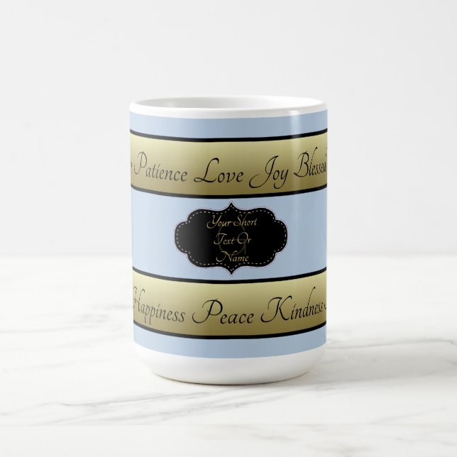 Love Joy Peace Happiness Blessed Patience Kindness Coffee Mug (Center)