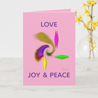 “LOVE, JOY, PEACE” (Personalize) 5 x 7 Card