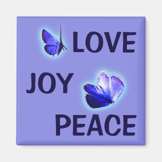 Love Joy Peace Purple Butterflies Magnet