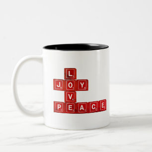 Love Joy Peace Two-Tone Coffee Mug