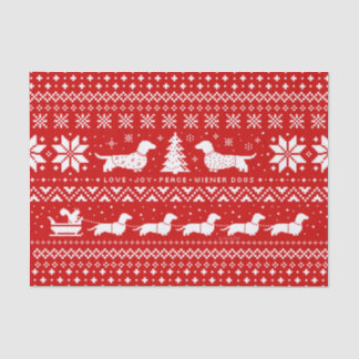 Love Joy Peace Wiener Dogs | Dachshunds Christmas Tissue Paper