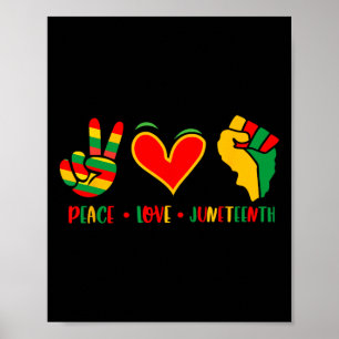 Love Juneteenth 1865 Independence Day Black Pride Poster