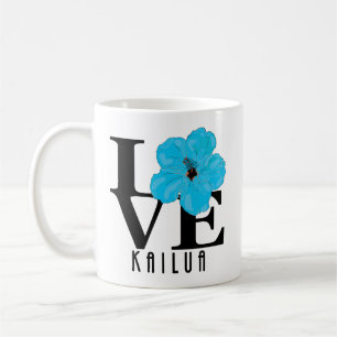 LOVE Kailua Blue Hibiscus 11oz Coffee Mug