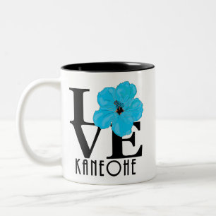 LOVE Kaneohe Blue Hibiscus 11oz Two-Tone Coffee Mug