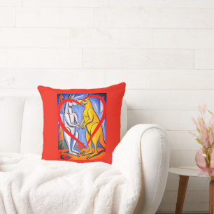 Love Kangaroos Australian Animal Throw Pillow