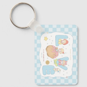 LOVE Kawaii Pastel Alphabet Illustration 💕🍓🐰 Keychain