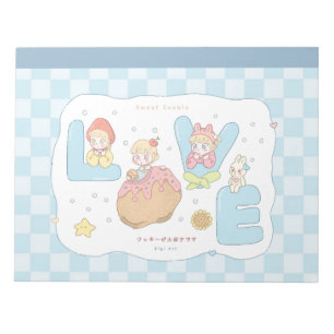 LOVE Kawaii Pastel Alphabet Illustration 💕🍓🐰  Notepad