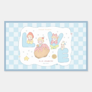 LOVE Kawaii Pastel Alphabet Illustration 💕🍓🐰 Sticker
