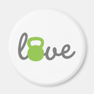Love Kettlebell Green Magnet