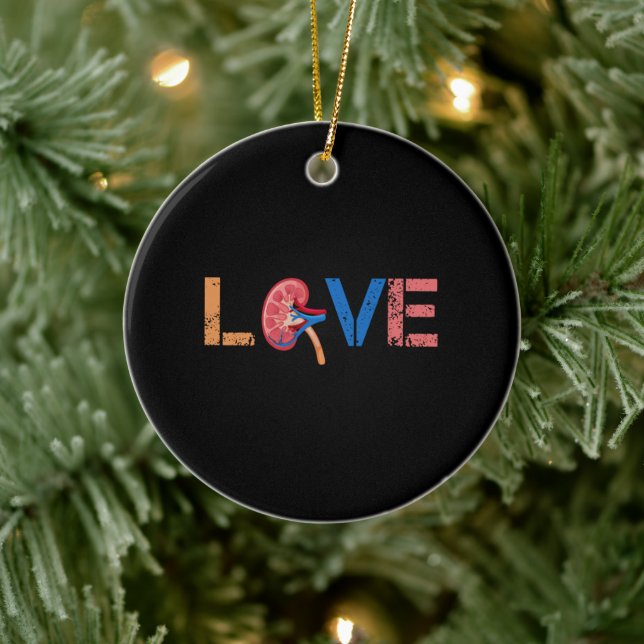 Love Kidney Organ Nephrology Ceramic Ornament (Tree)