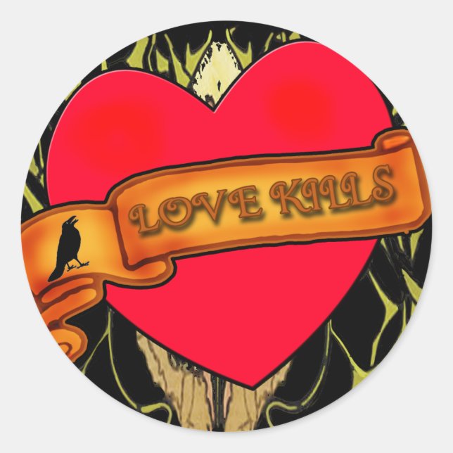 Love Kills Anti Valentine Stickers (Devant)