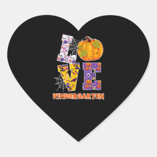 Love Kindergarten Teacher School Halloween Costume Heart Sticker