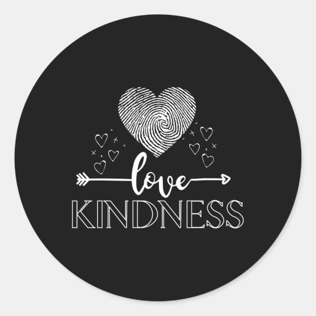 Love Kindness Unity Day Anti Bullying Awareness Or Classic Round Sticker (Front)