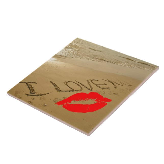 Love Kiss Beach Wedding Romantic Destiny's Destiny Tile (Side)