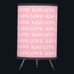 Love  & Kiss Pink And White Nursery Room Decor Tripod Lamp<br><div class="desc">Darling,  put a smile on her face with this fun lamp shade.  A wonderful gift,  it will be the perfect accent to any room.  Just another way to make your party special,  look for other fun ideas all part of the All You Need Is LOVE collection.</div>