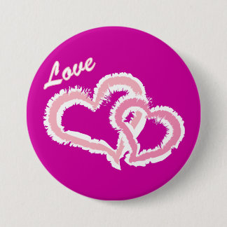 Love Kissing Hearts 3 Inch Round Button