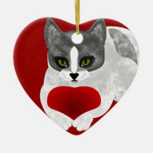 Love kitty ceramic ornament