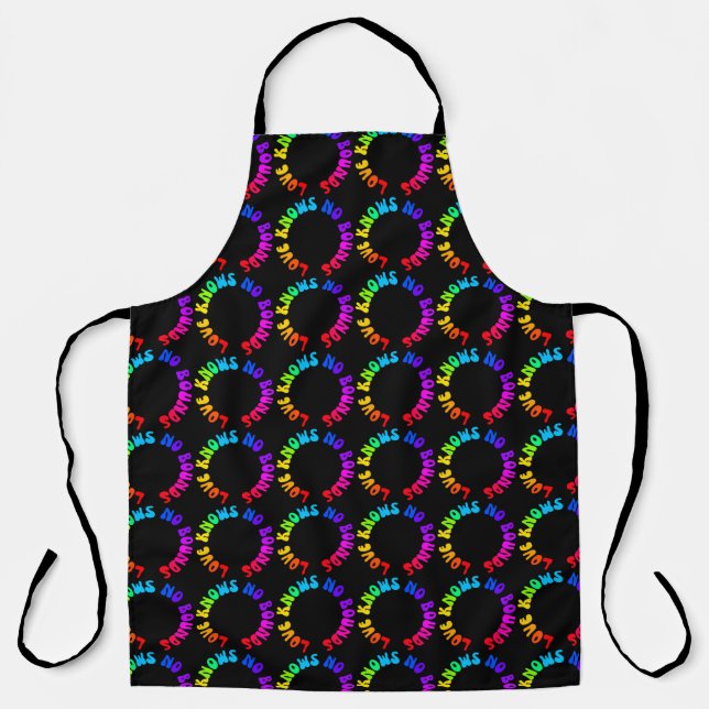 Love Knows No Bounds Rainbow Circle LGBTQ+ Apron (Front)