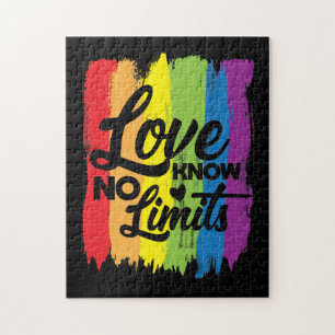 LOVE KNOWS NO LIMITS LGBT gay pride Jigsaw Puzzle
