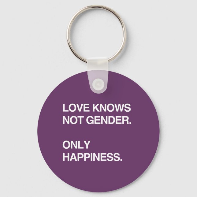 LOVE KNOWS NOT GENDER. ONLY HAPPINESS KEYCHAIN (Front)