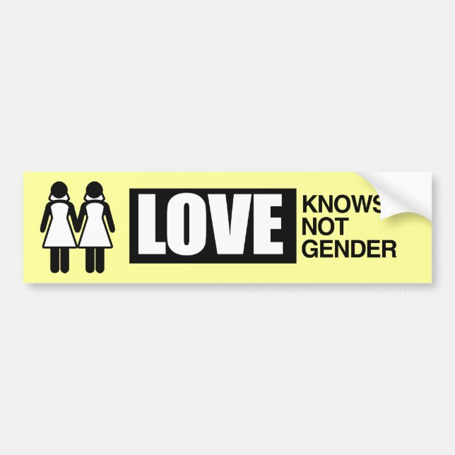 LOVE KNOWS NOT GENDER -.png Bumper Sticker (Front)