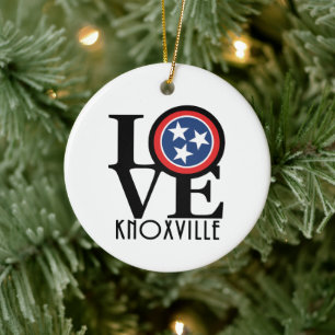 LOVE Knoxville Tennessee Ceramic Ornament