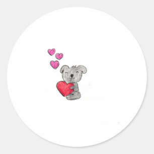 Love Koala Bear Classic Round Sticker