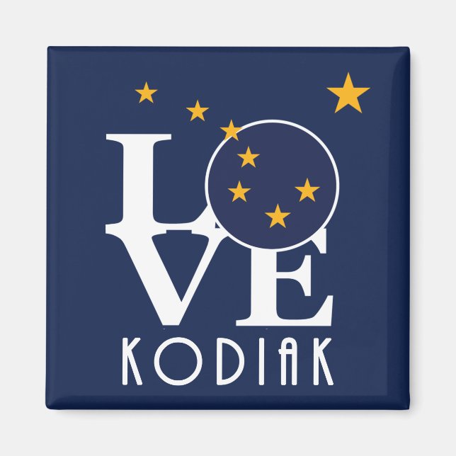 LOVE Kodiak Alaska Magnet (Front)