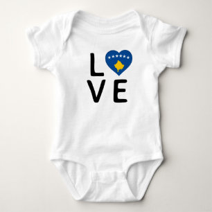 Love - Kosovo Flag Baby Bodysuit