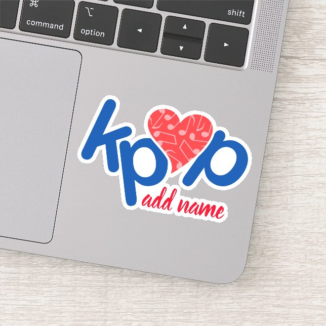Love Kpop Name Sticker in Red & Blue (Detail)