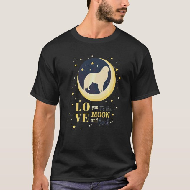 Love Kuvasz Dog To The Moon T-Shirt (Front)