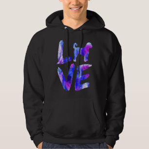 Love Labradoodle Watercolor Blue Dog Mom Dad 1 Hoodie