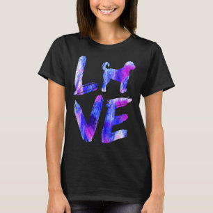 Love Labradoodle Watercolor Blue Dog Mom Dad 1 T-Shirt