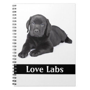 Love Labs Black Labrador Retriever Puppy Notebook
