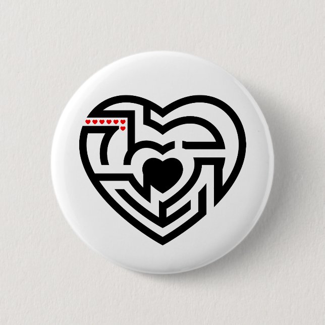 love labyrinth 2 inch round button (Front)