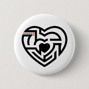 love labyrinth 2 inch round button