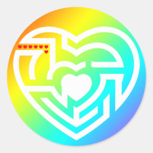love labyrinth classic round sticker