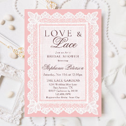 Love & Lace Vintage Blush Rose Invitation de Baby