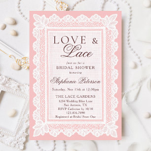 Love & Lace Vintage Blush Rose Invitation de Baby