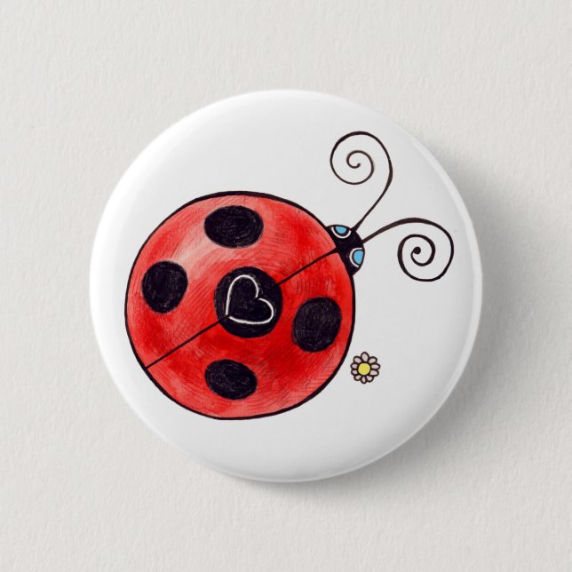 Love Ladybug 2 Inch Round Button (Front)
