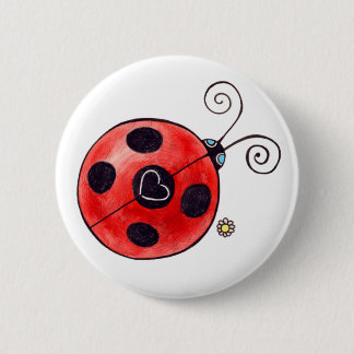 Love Ladybug 2 Inch Round Button