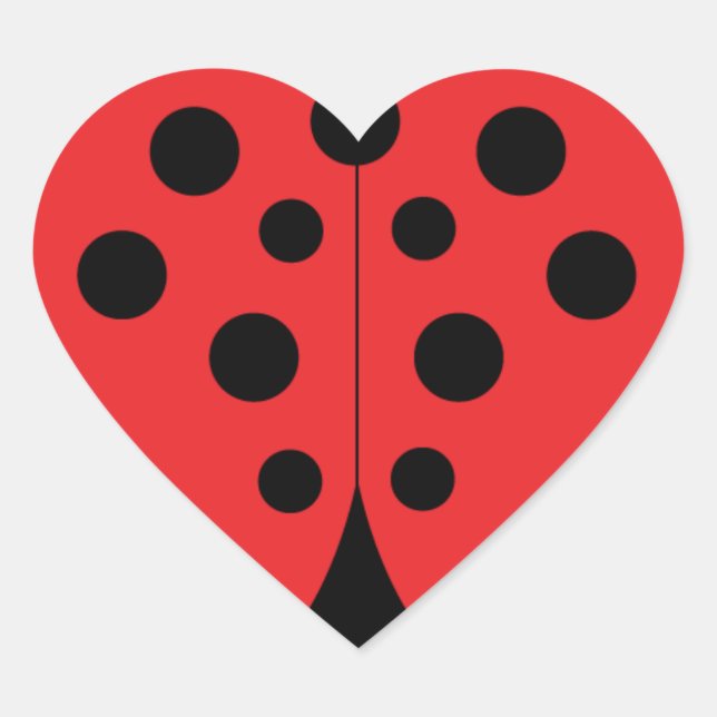 Love Ladybug Heart Sticker (Devant)