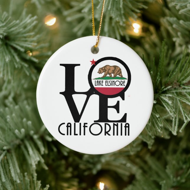 LOVE Lake Elsinore Ceramic Ornament (Tree)