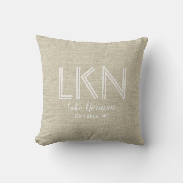 LOVE LAKE LIFE custom lake name Throw Pillow (Front)