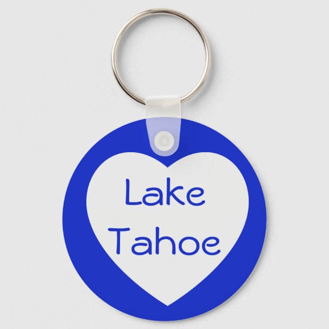 Love Lake Tahoe California / Nevada Heart Keychain (Front)