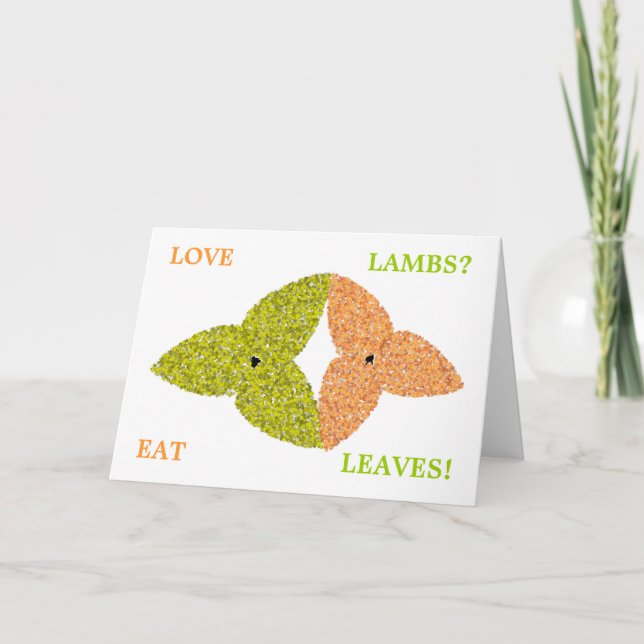 Love Lambs Mange Carte de voeux Feuille (Devant)
