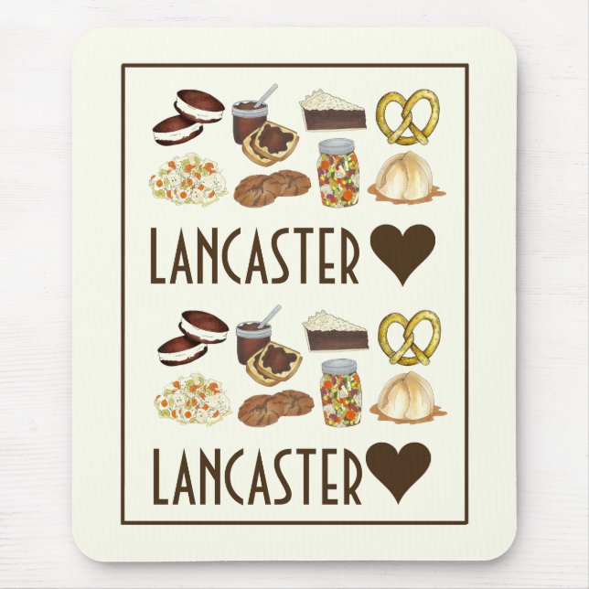 Love Lancaster PA Pennsylvania Dutch Amish Foods Mouse Pad (Front)