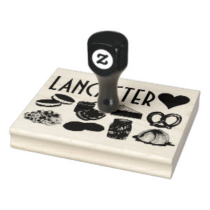 Love Lancaster PA Pennsylvania Dutch Amish Foods Rubber Stamp