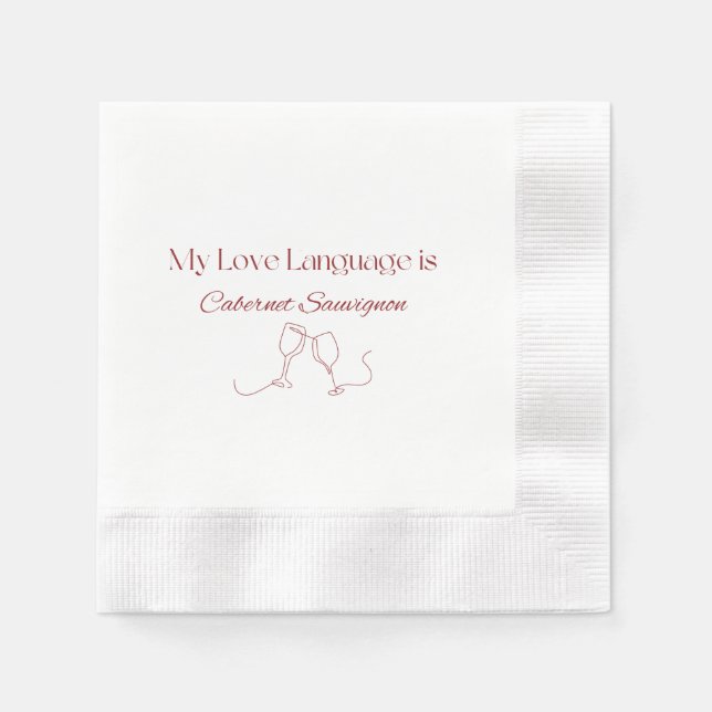 Love Language Cabernet Sauvignon Cocktail Napkins (Front)